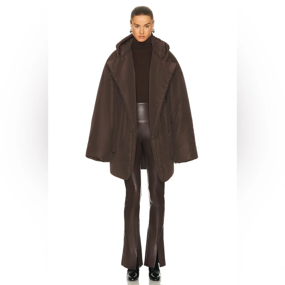 Norma Kamali Brown Hooded Sleeping Bag Car Coat Puffer Jacket - Picture 4 of 10